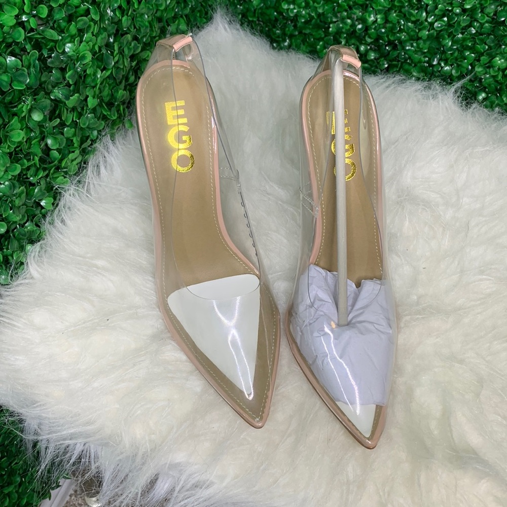 Clear Nude Heels, closed toe
